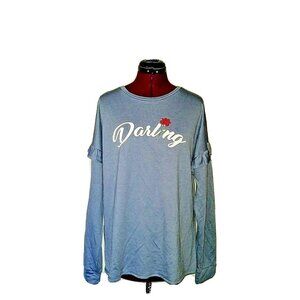 Rebellious One Women’s Graphic Knit Top Size Large Multicolor Casual Shirt